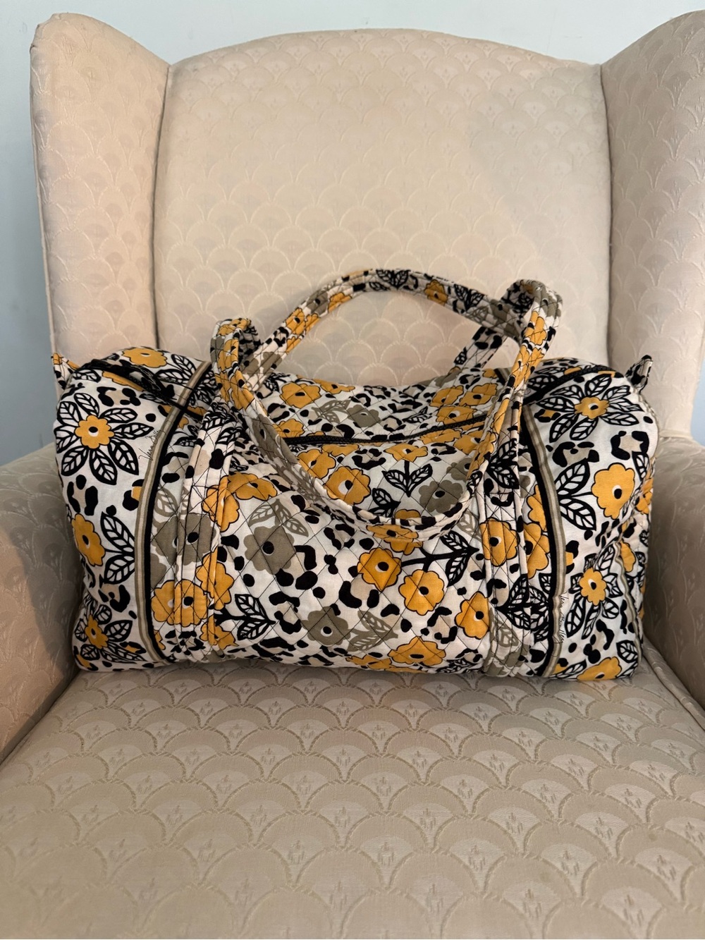 Vera Bradley Quilted Floral Weekender Bag - Yellow/Black